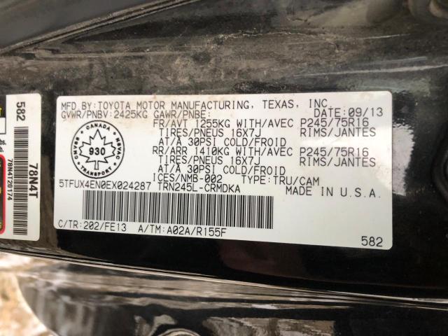 5TFUX4EN0EX024287 - 2014 TOYOTA TACOMA ACCESS CAB შავი ფოტო 9