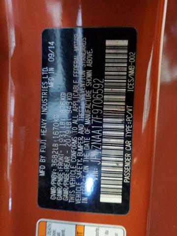 JF1ZNAA17F9706592 - 2015 TOYOTA SCION FR-S ნარინჯისფერი ფოტო 12