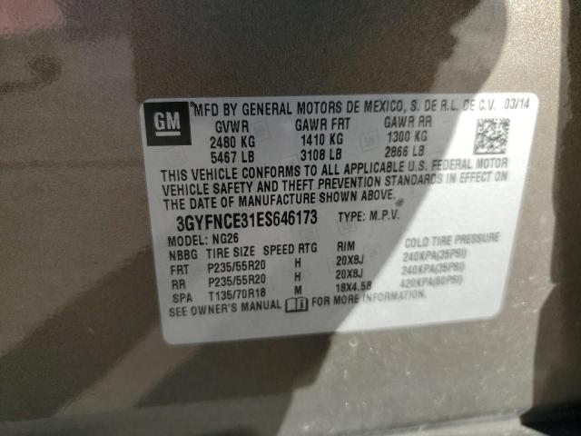 3GYFNCE31ES646173 - 2014 CADILLAC SRX PERFORMANCE COLLECTION Қоңыр фото 12