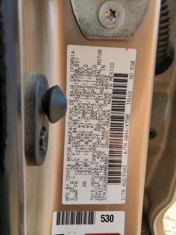 3TMJU62N68M068087 - 2008 TOYOTA TACOMA DOUBLE CAB PRERUNNER GOLD photo 12