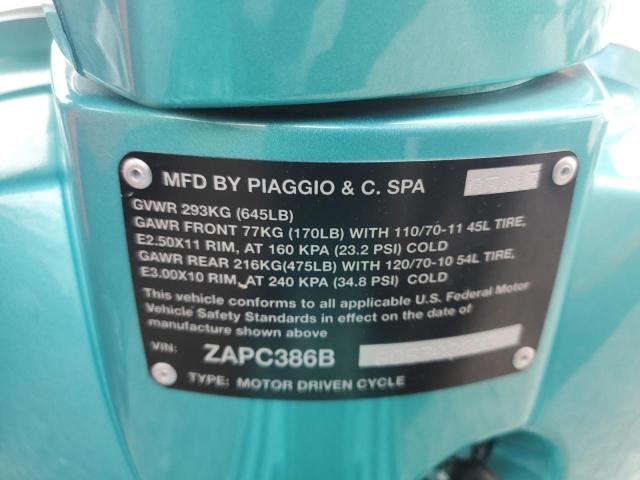 ZAPC386B6D5302833 - 2013 VESPA LX 50 TURQUOISE photo 9