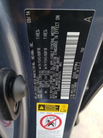 5TDKKRFH9FS045576 - 2015 TOYOTA HIGHLANDER XLE BLUE photo 12