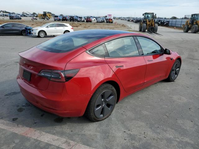 5YJ3E1EA8NF191911 - 2022 TESLA MODEL 3 RED photo 3