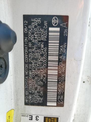 JTKJF5C70D3055246 - 2013 TOYOTA SCION TC თეთრი ფოტო 13