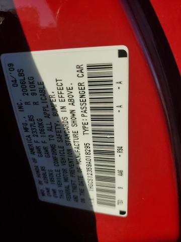 1HGCS12359A018295 - 2009 HONDA ACCORD LX RED photo 12