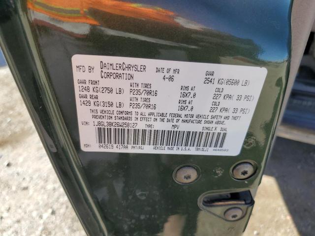 1J8GL38K26W258127 - 2006 JEEP LIBERTY RENEGADE GREEN photo 13