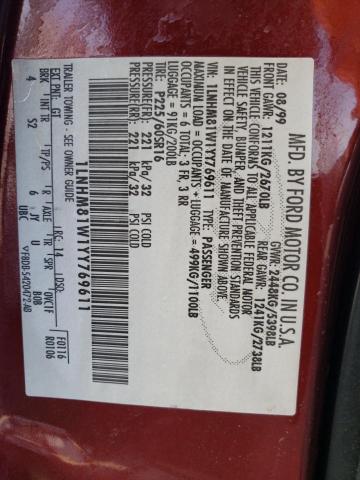 1LNHM81W1YY769611 - 2000 LINCOLN TOWN CAR EXECUTIVE BURGUNDY photo 12