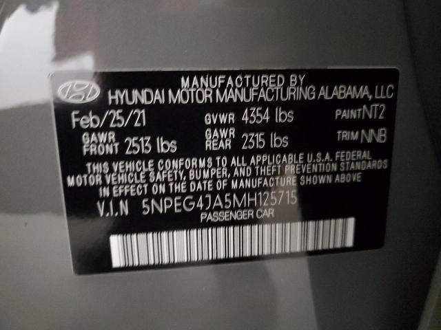 5NPEG4JA5MH125715 - 2021 HYUNDAI SONATA SE GRAY photo 13