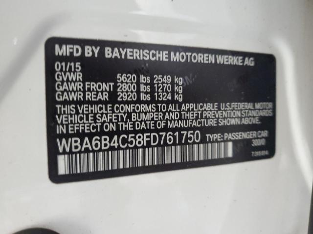 WBA6B4C58FD761750 - 2015 BMW ALPINA B6 XI GRAN COUPE WHITE photo 12