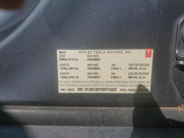 5YJSA1DP7DFP10037 - 2013 TESLA MODEL S Մոխրագույն լուսանկար 12