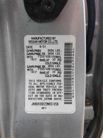 JN8DR09X22W651058 - 2002 NISSAN PATHFINDER LE 银色 照片 14