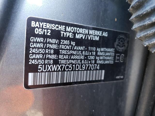 5UXWX7C51DL977074 - 2013 BMW X3 XDRIVE35I GRAY photo 14