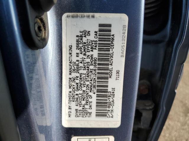 4T1BE32K12U616890 - 2002 TOYOTA CAMRY LE BLUE photo 12