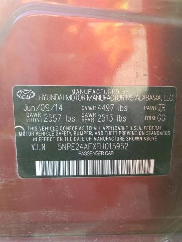 5NPE24AFXFH015952 - 2015 HYUNDAI SONATA SE BURGUNDY photo 13