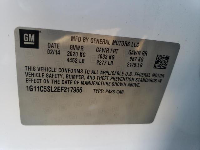 1G11C5SL2EF217966 - 2014 CHEVROLET MALIBU 1LT 白色 照片 13