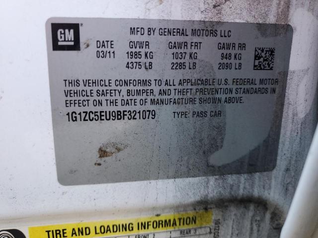 1G1ZC5EU9BF321079 - 2011 CHEVROLET MALIBU 1LT WHITE photo 12