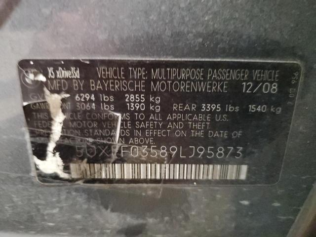 5UXFF03589LJ95873 - 2009 BMW X5 XDRIVE35D GRAY photo 12