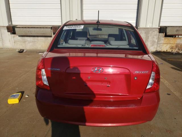 KMHCN4AC8BU615241 - 2011 HYUNDAI ACCENT GLS RED photo 6