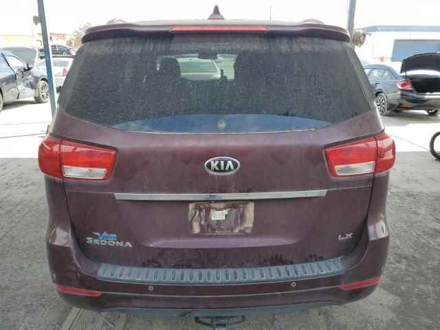 KNDMB5C14G6095165 - 2016 KIA SEDONA LX BURGUNDY photo 6