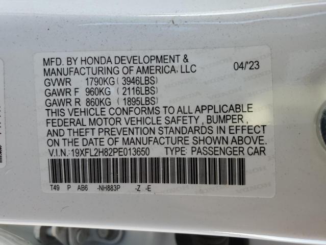 19XFL2H82PE013650 - 2023 HONDA CIVIC SPORT თეთრი ფოტო 13