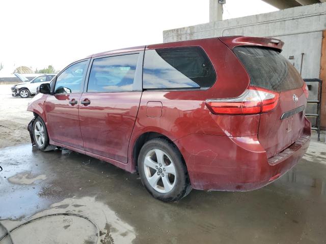 5TDZZ3DC6JS916165 - 2018 TOYOTA SIENNA L BURGUNDY photo 2