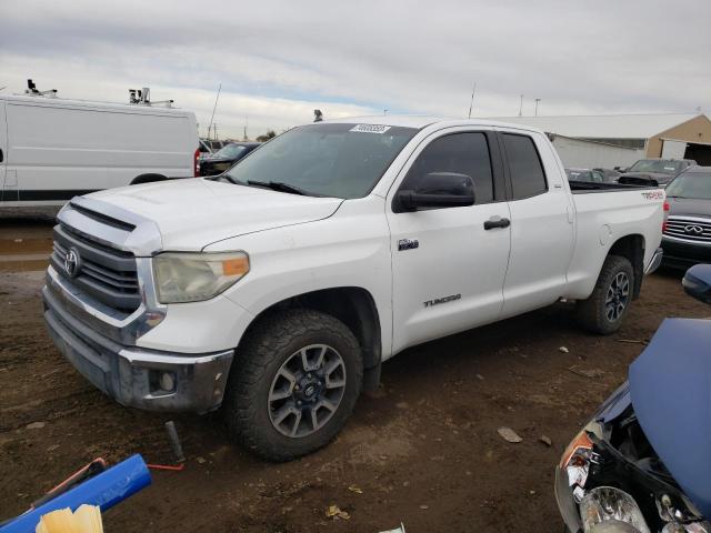 5TFUW5F15EX329787 - 2014 TOYOTA TUNDRA DOUBLE CAB SR/SR5 WHITE photo 1