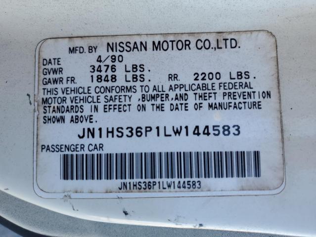 JN1HS36P1LW144583 - 1990 NISSAN 240SX SE SILVER photo 12