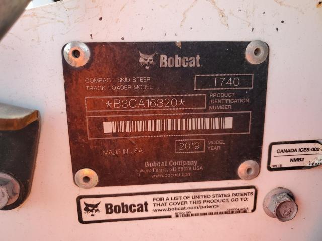 B3CA16320 - 2019 BOBCAT T740 WHITE photo 10