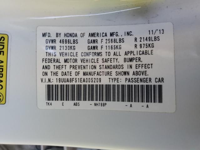 19UUA8F51EA005209 - 2014 ACURA TL TECH WHITE photo 12