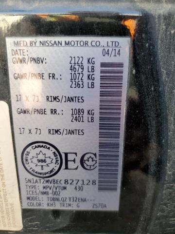 5N1AT2MV8EC827128 - 2014 NISSAN ROGUE S BLACK photo 13