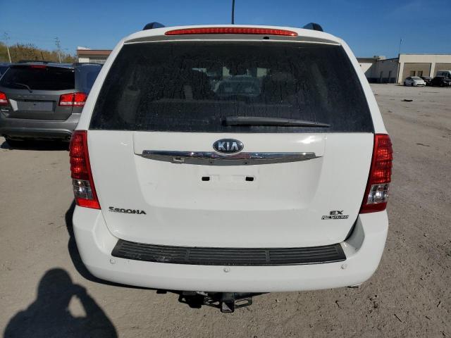 KNDMH4C77E6592592 - 2014 KIA SEDONA EX WHITE photo 6