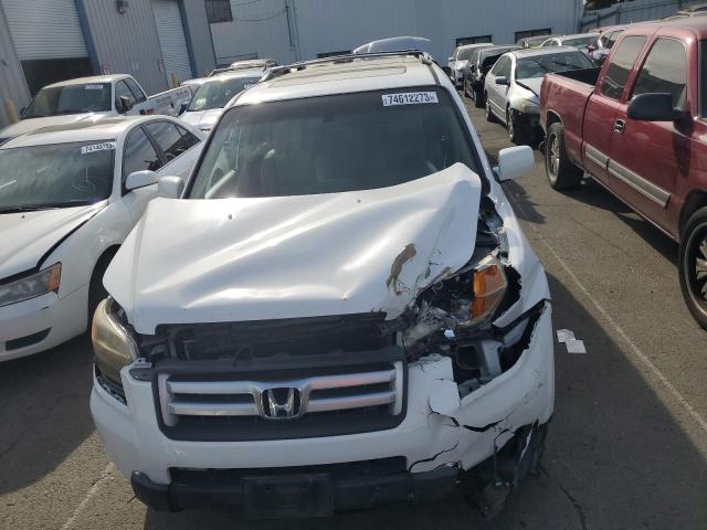 2HKYF18737H511238 - 2007 HONDA PILOT EXL WHITE photo 5