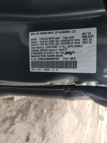 5FNRL6H96KB097567 - 2019 HONDA ODYSSEY ELITE Grau Foto 13