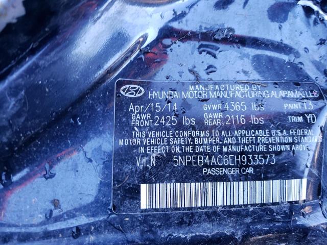 5NPEB4AC6EH933573 - 2014 HYUNDAI SONATA GLS CHARCOAL photo 12