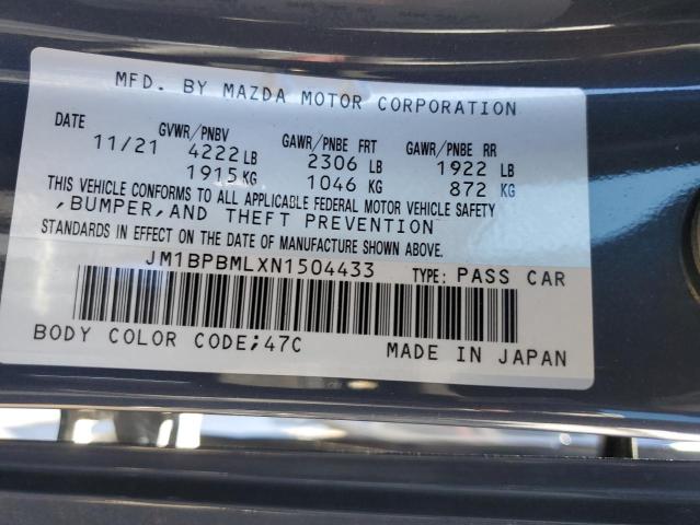 JM1BPBMLXN1504433 - 2022 MAZDA 3 PREMIUM GRAY photo 12