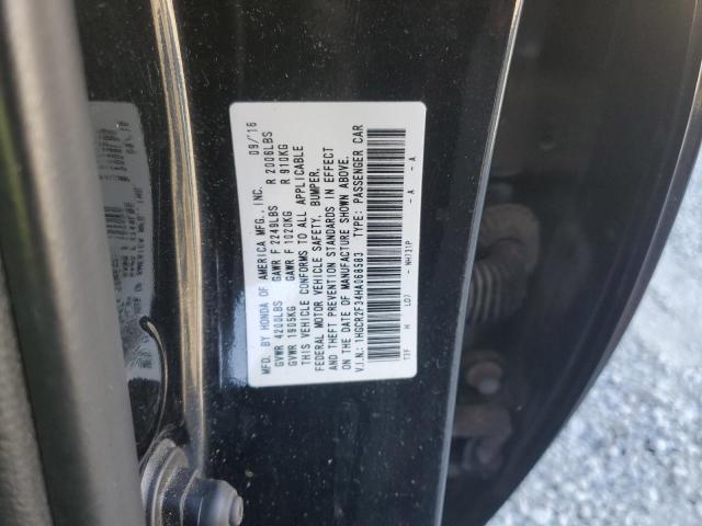 1HGCR2F34HA068583 - 2017 HONDA ACCORD LX BLACK photo 12