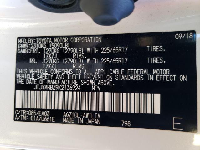 JTJYARBZ9K2136924 - 2019 LEXUS NX 300 BASE Ağ foto 12