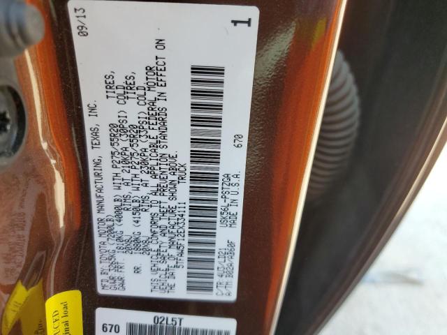 5TFAW5F12EX334111 - 2014 TOYOTA TUNDRA CREWMAX PLATINUM ყავისფერი ფოტო 12