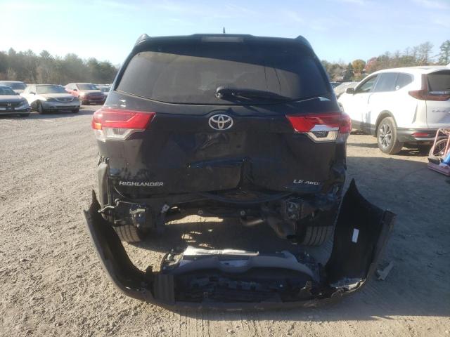 5TDBZRFH8KS975605 - 2019 TOYOTA HIGHLANDER LE BLACK photo 6