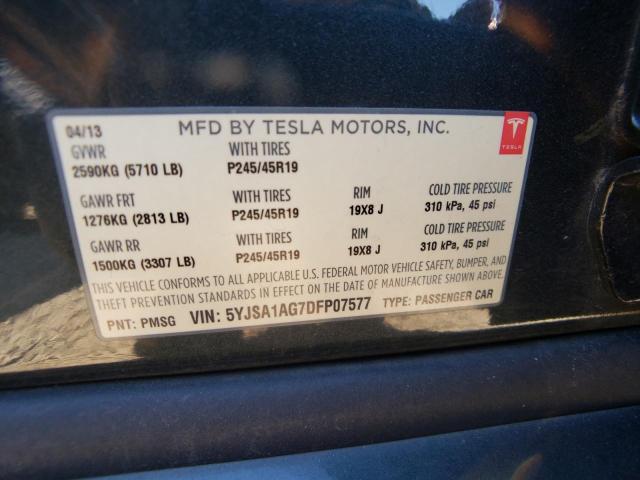 5YJSA1AG7DFP07577 - 2013 TESLA MODEL S TEAL photo 12
