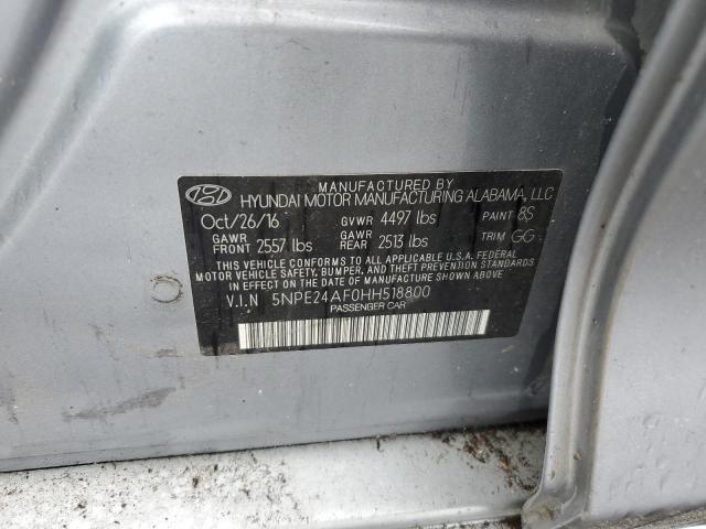 5NPE24AF0HH518800 - 2017 HYUNDAI SONATA SE GRAY photo 13