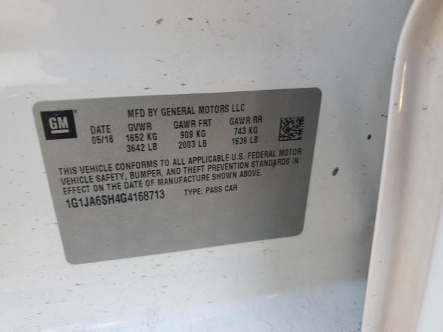 1G1JA6SH4G4168713 - 2016 CHEVROLET SONIC LS 白色 照片 12