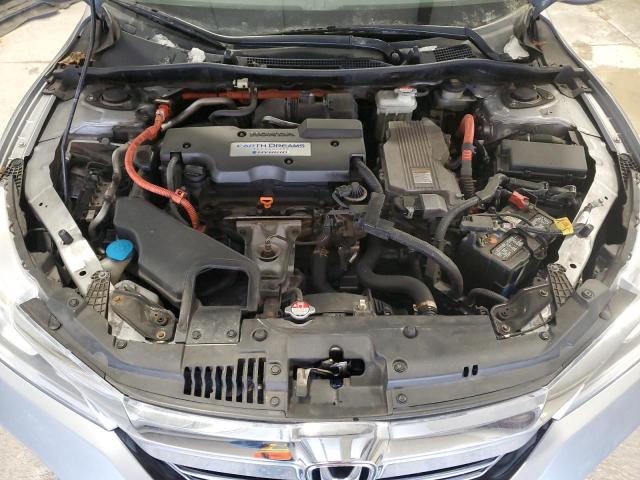 JHMCR6F34HC008859 - 2017 HONDA ACCORD HYBRID SILVER photo 11