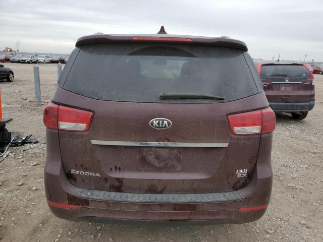 KNDMC5C18F6050354 - 2015 KIA SEDONA EX BURGUNDY photo 6