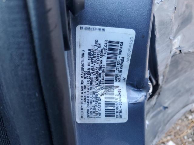 2T1KR38E43C060471 - 2003 TOYOTA COROLLA MA XR SILVER photo 12