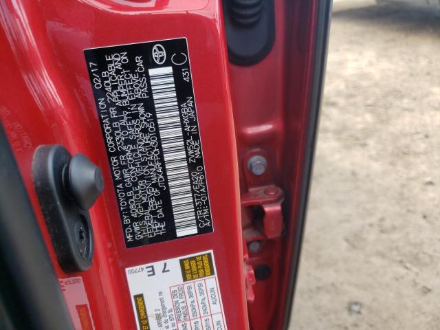 JTDKARFP0H3010519 - 2017 TOYOTA PRIUS PRIM 勃艮第红 照片 12