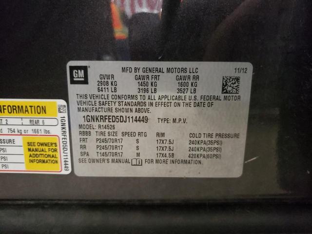 1GNKRFED5DJ114449 - 2013 CHEVROLET TRAVERSE LS CHARCOAL photo 14