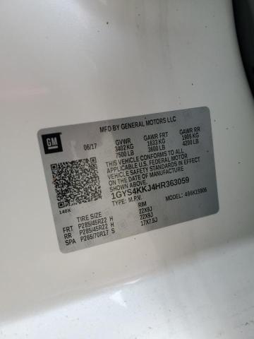 1GYS4KKJ4HR363059 - 2017 CADILLAC ESCALADE ESV PLATINUM Ақ фото 14