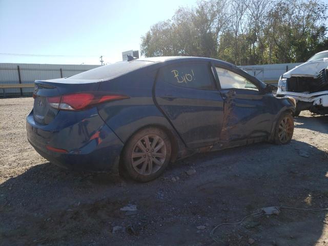 KMHDH4AE8FU352431 - 2015 HYUNDAI ELANTRA SE BLUE photo 3