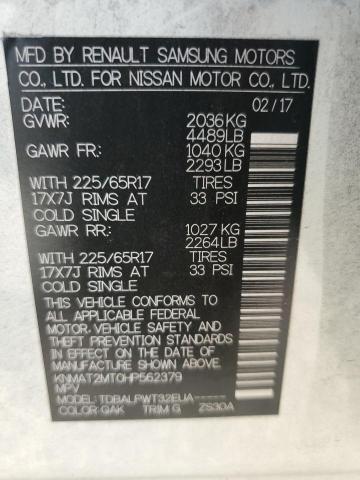 KNMAT2MT0HP562379 - 2017 NISSAN ROGUE S WHITE photo 13